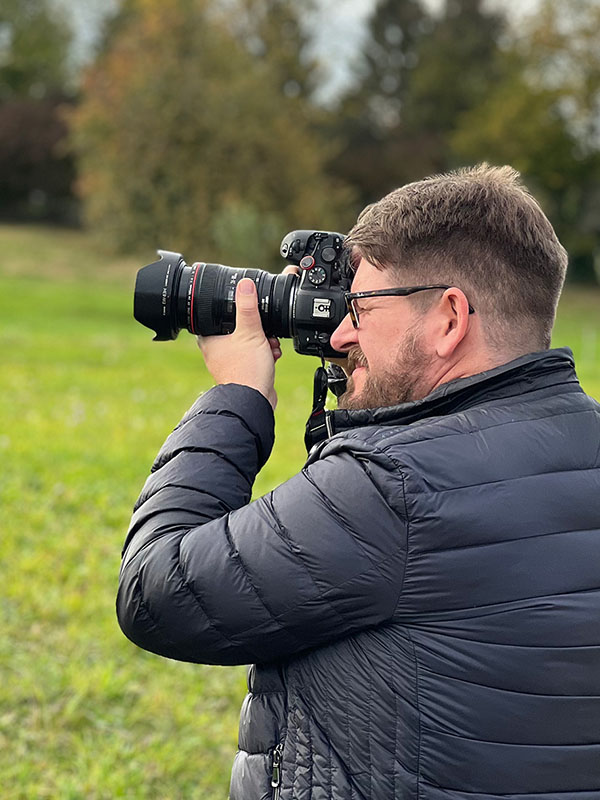 Greg Brown at work as a photographer